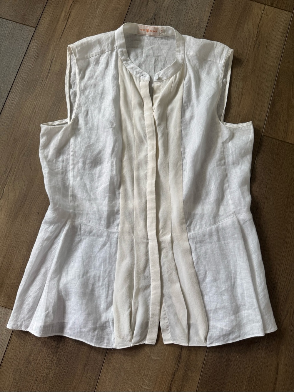 Tory Burch Linen Blouse 12 EUC PERFECT